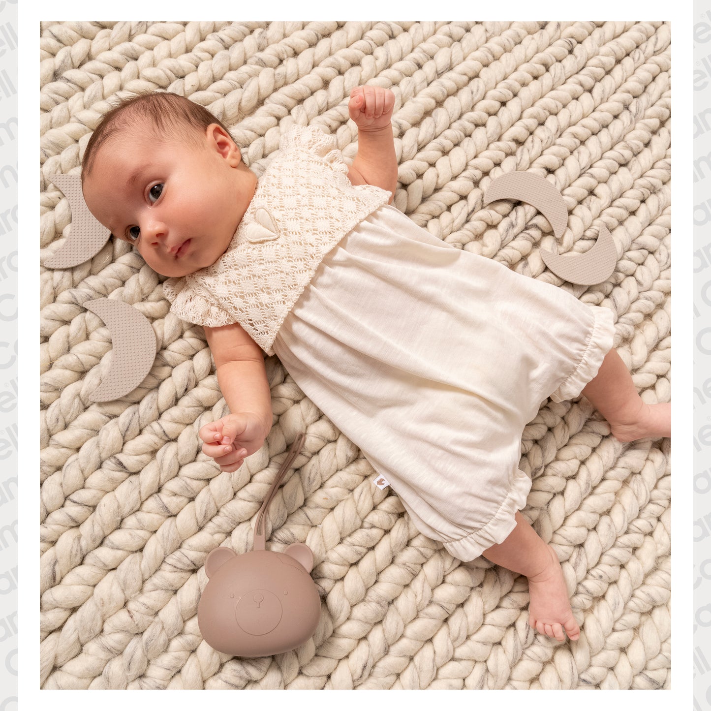 Crocheted Infant Romper with Ruffles
