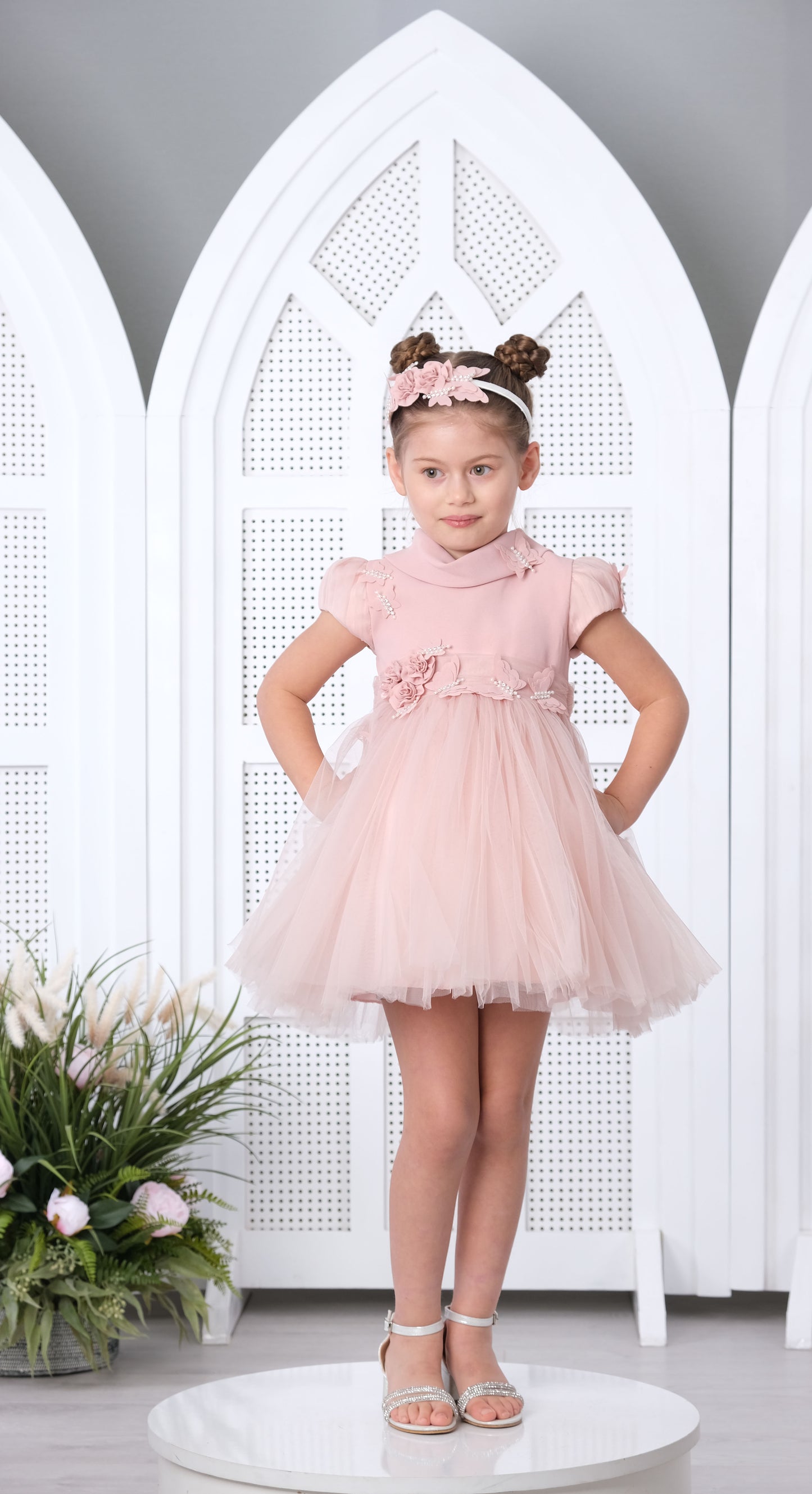 Evening, Party Small Children's Dress with Matching Headband