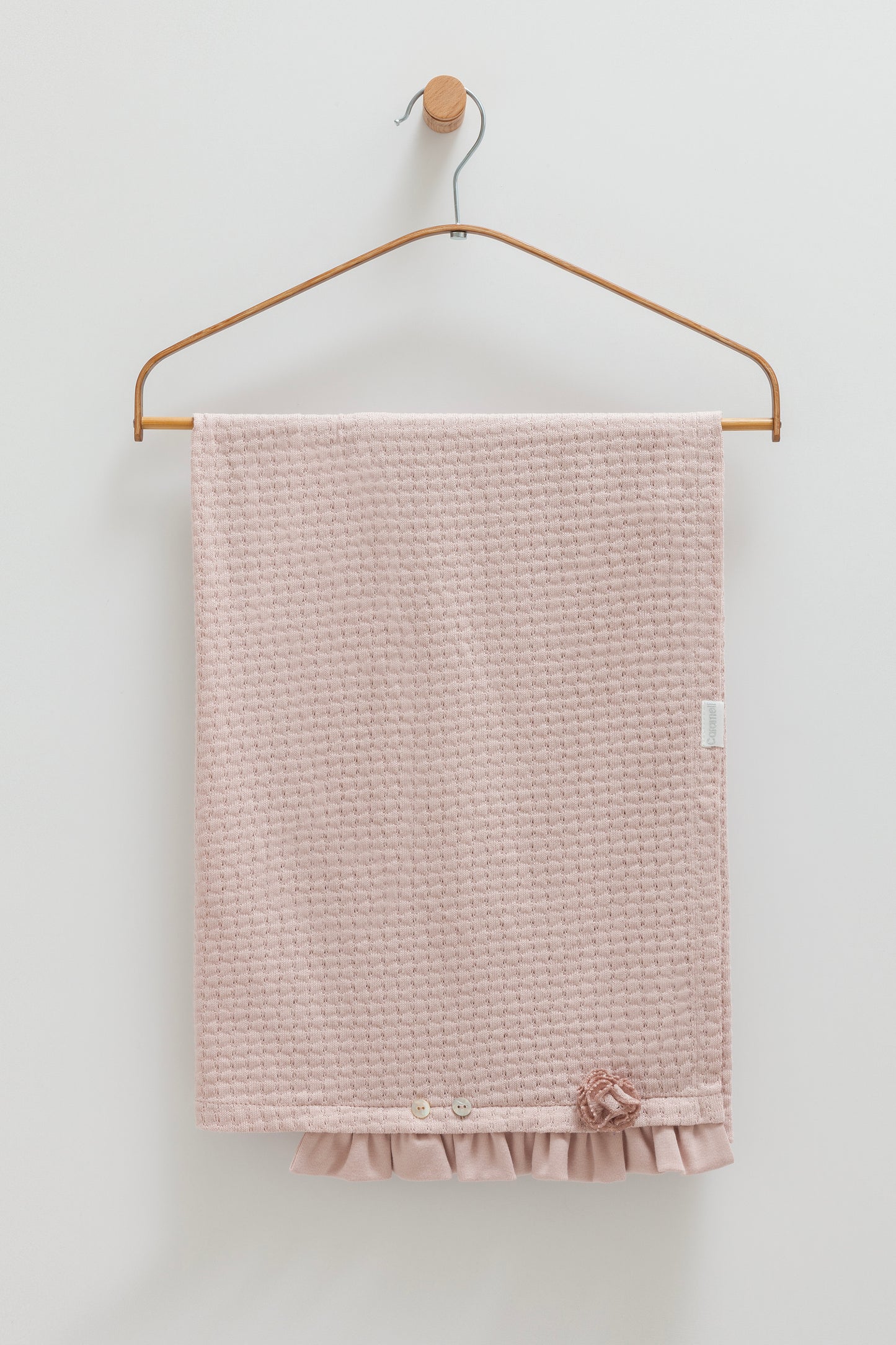 Powdered Pink Baby Blanket – 90x90cm Soft Cotton for Newborn to 12 Months