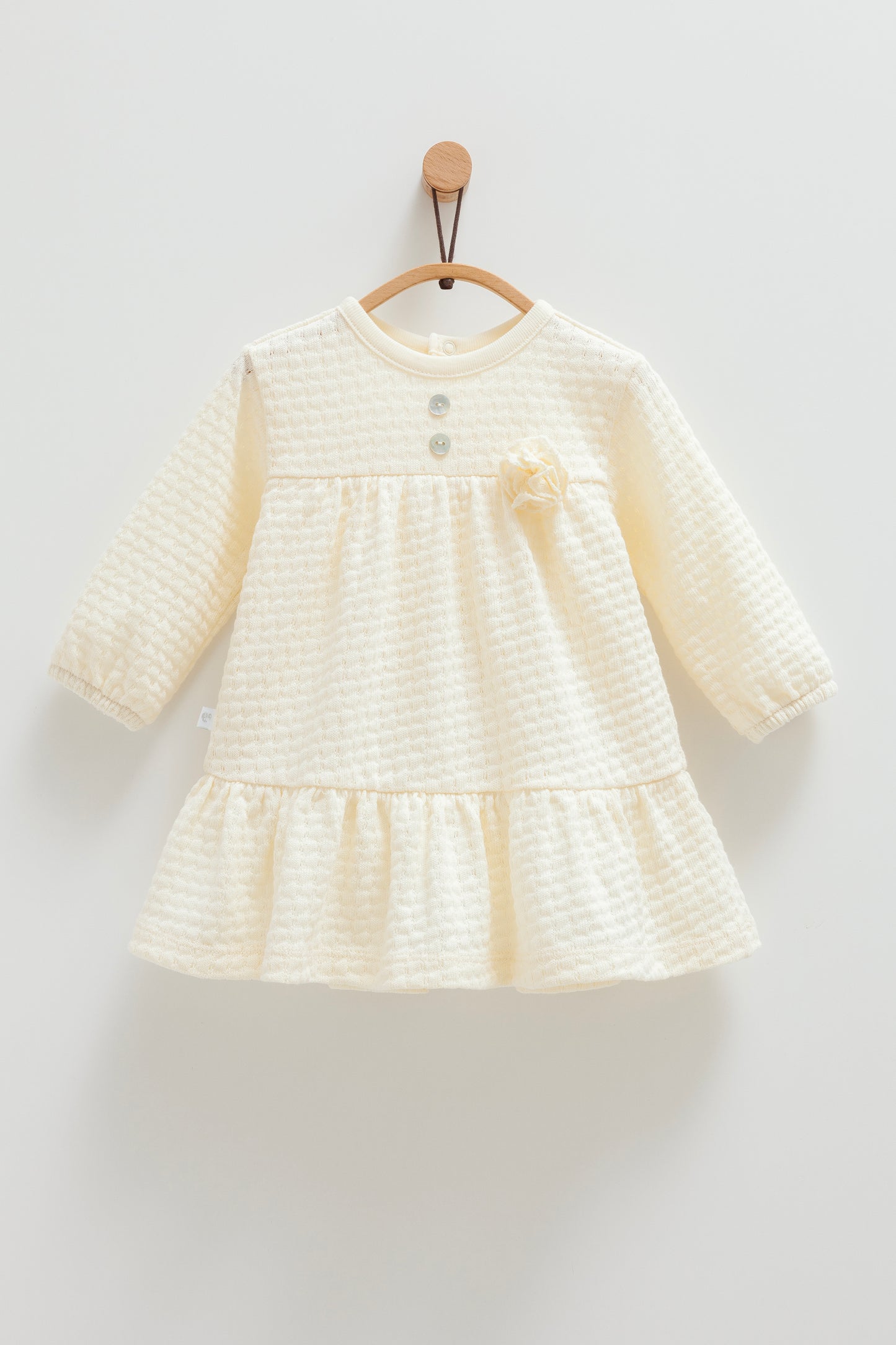 White Cotton Baby Dress for Girls – Soft & Stylish One-Piece (0–12M)