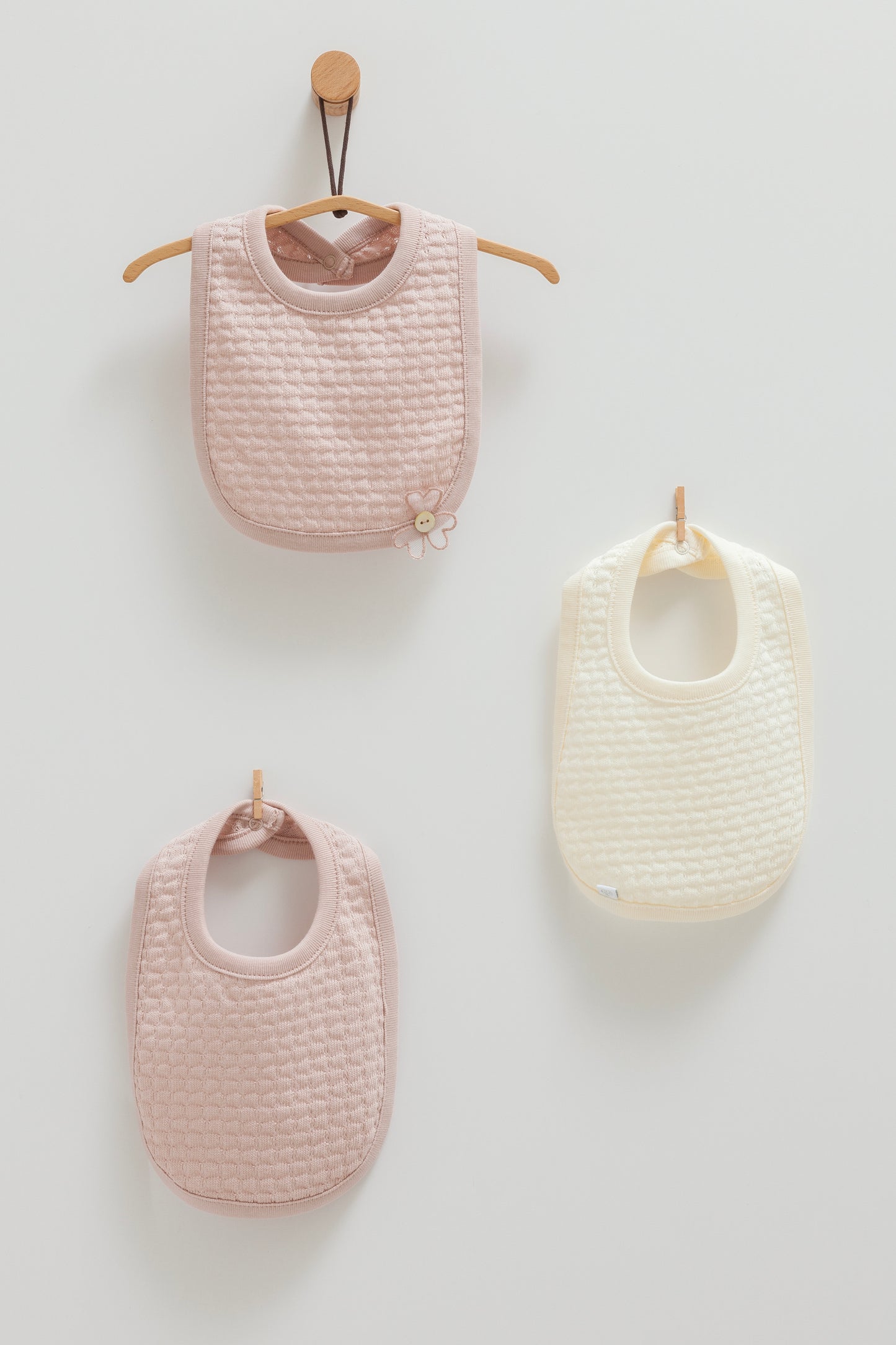 MalinaBaby Bella Collection 3-Pack Soft Cotton Baby Bibs – Neutral Tones for Newborns & Infants