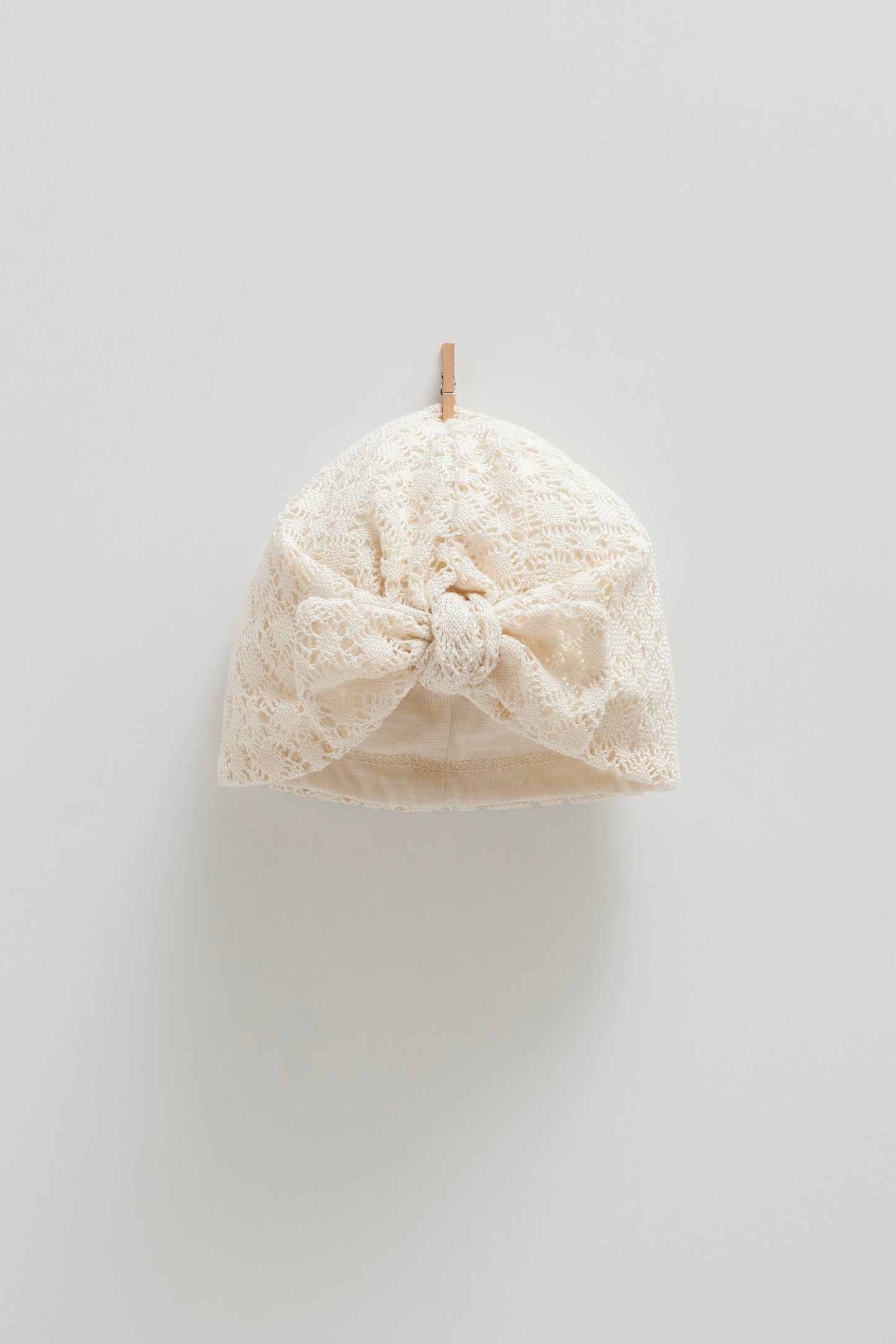 Crocheted Bow Detail Infant Hat