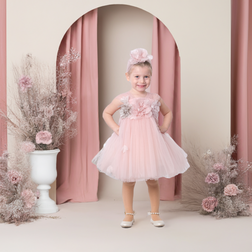 Beautiful Infant and Children's Evening Dress with Flowers
