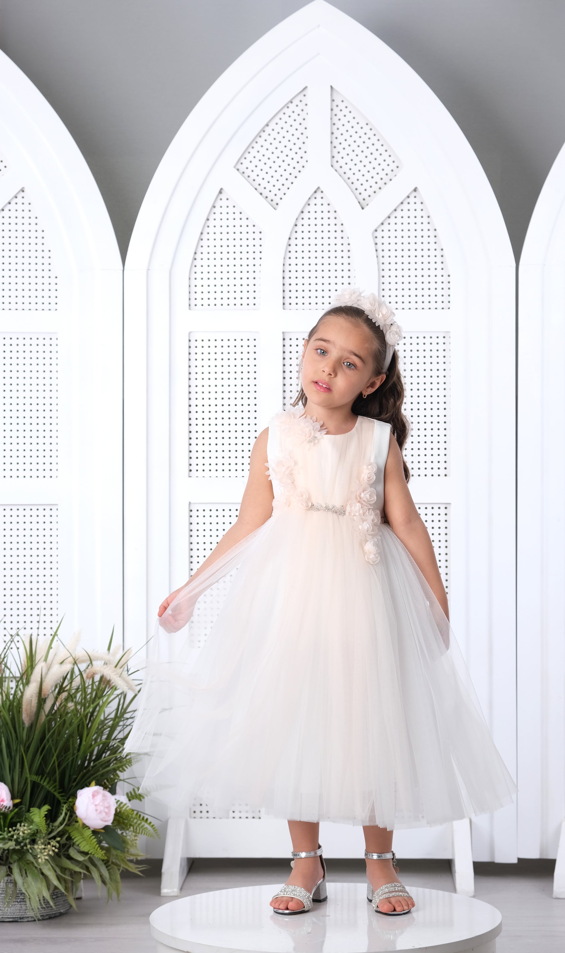 Beautiful White Toddler Evening Dress MalinaBaby Beautiful White Toddler Evening Dress MalinaBaby