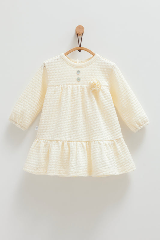 White Cotton Baby Dress for Girls – Soft & Stylish One-Piece (0–12M)