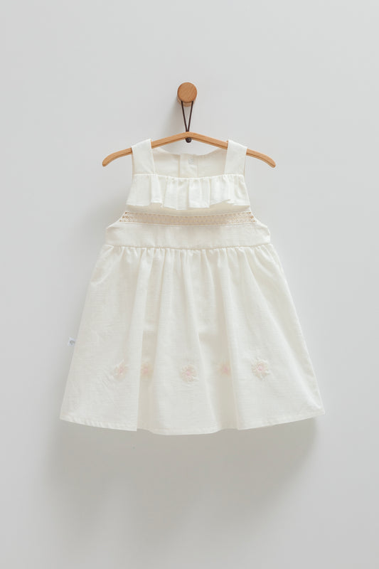 White Baby Girl Cotton Dress – Serena Collection by MalinaBaby | Soft & Lightweight Summer Dress | Sizes 3–18 Months (Copy)