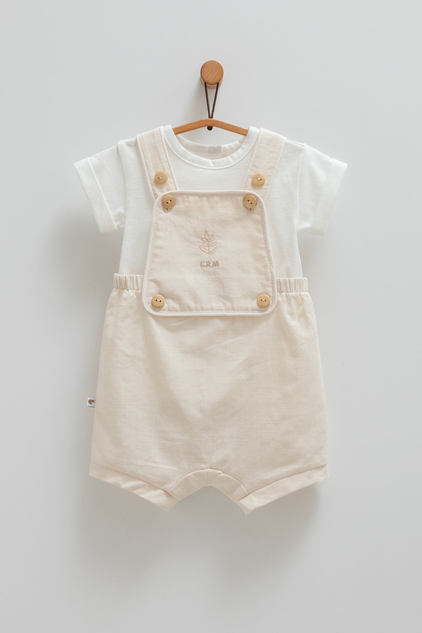 Baby Boys 2-Piece Overall Set – Cotton T-Shirt & Suspender Romper