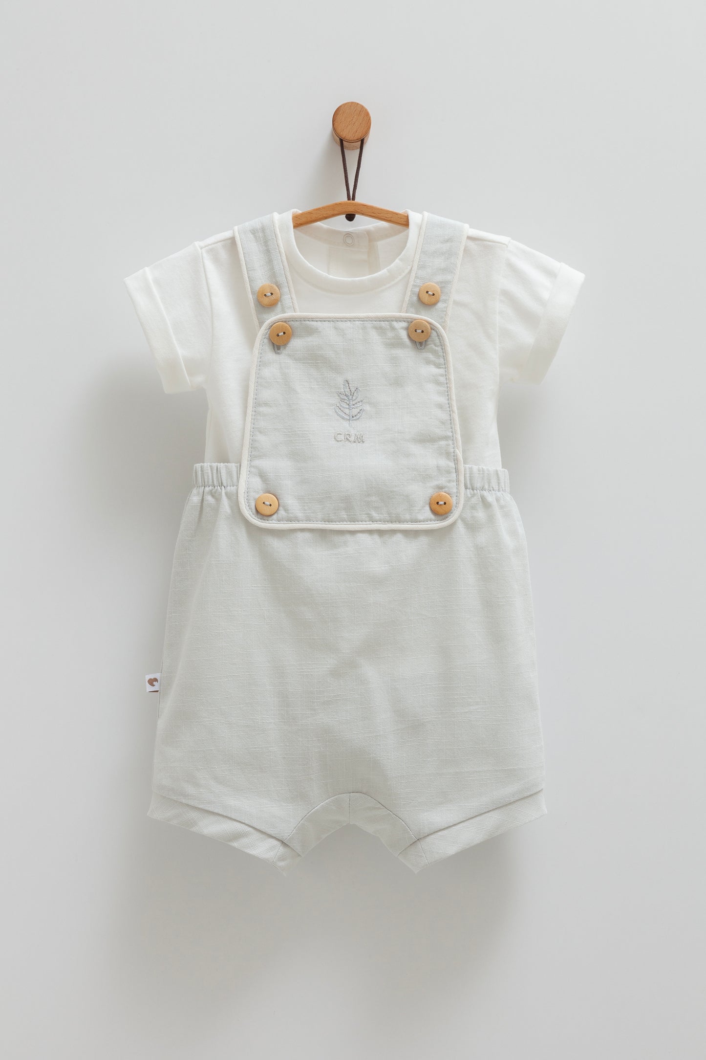 Baby Boys 2-Piece Overall Set – Cotton T-Shirt & Suspender Romper