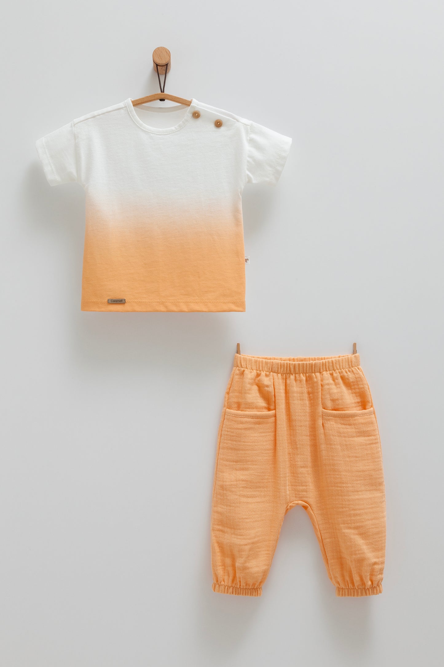 Infant Boys Ombre Cotton T-Shirt & Muslin Pants Set