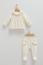 Girls 2-Piece Baby Outfit – Cotton Top & Suspender Pants Set