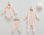 Girls 4-Piece Baby Essentials Set – Soft Cotton Newborn Outfit